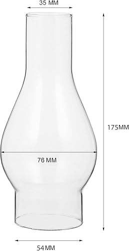 Miniatura 6 de Toyvian Lámpara de aceite para chimenea, pantalla de cristal vintage de queroseno, base de 2 pulgadas, lámpara de queroseno transparente antiguo