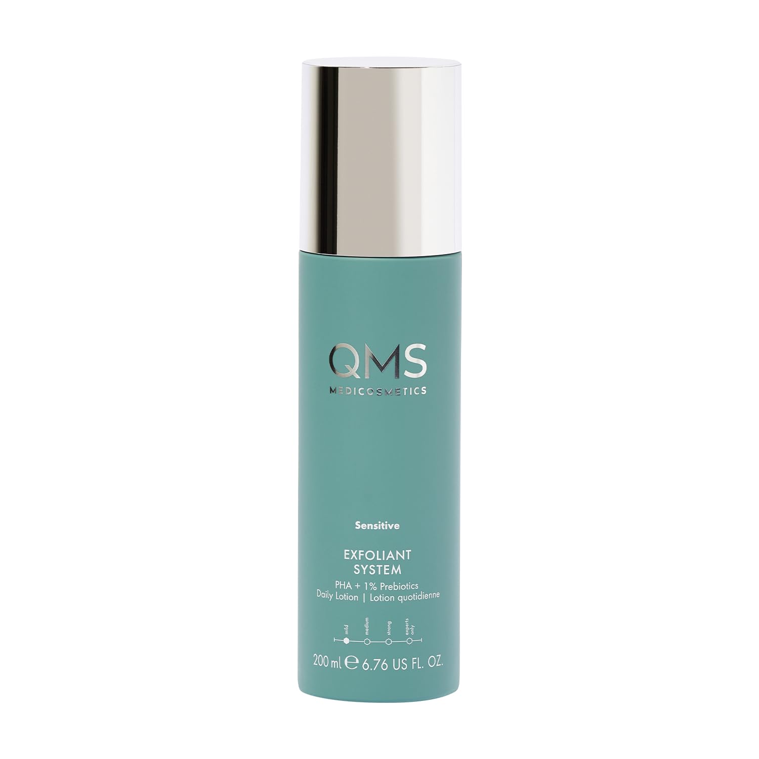 QMS Medicosmetics Gentle Daily Exfoliating Lotion with AHA, BHA + PHA + 1% Prebiotics – Refines, Improves + Protects the Skin with Effective Fruit Acids – Safe for Sensitive Skin – 6.76 fl. oz