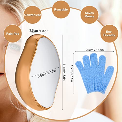 Nano Haarentferner, Haarentfernung Ohne Rasieren, Schmerzen & Schneiden, Crystal Haarentferner mit 1 Dusche Handschuh, Haar Radierer für Damen Inkl. Epilierer Effekt (Gelb) - Image 4