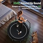 BCAN 450/550LBS Mini Rebounder Trampoline for Adults with Bar, Fitness Trampoline with Bungees, Adjustable Handle, Stable & Quiet, Indoor Outdoor, Whole-Body Workout & Relaxation at Home-40IN/48IN - Image 5