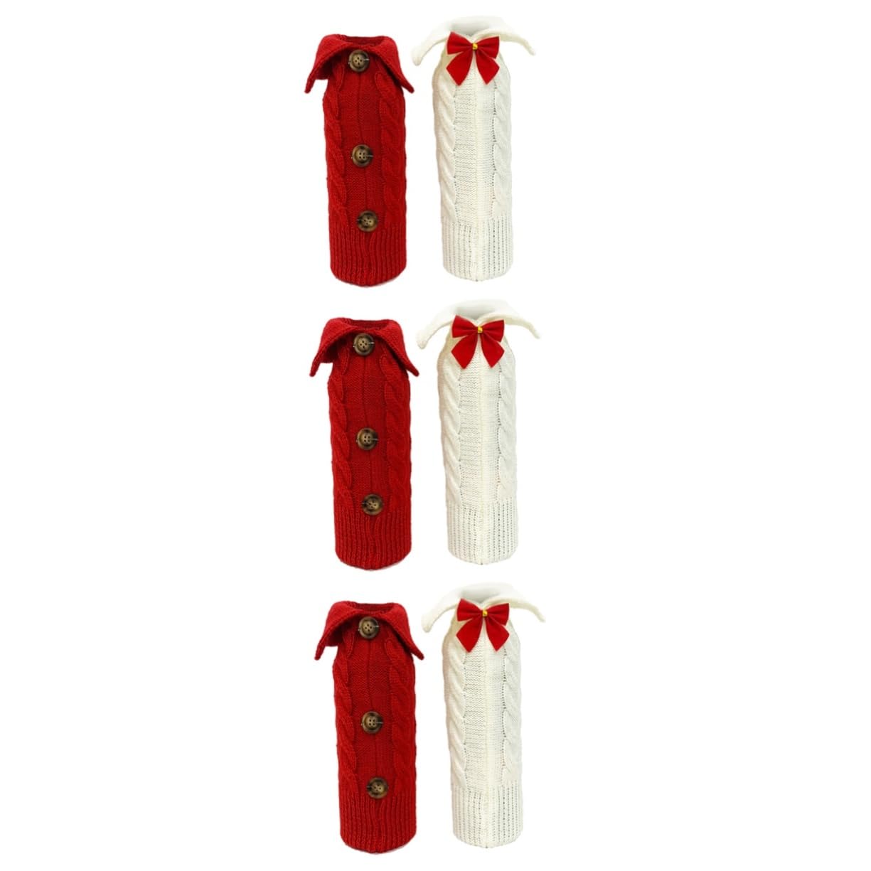 PRETYZOOM 3 Ensembles Ensemble De Bouteilles De Noël Décorations De Noël Housse De Bouteille De Vin De Noël Ornement De Fête De Noël Housse De Vin Pochette De Bouteille De Vin De 2 pièces * 3