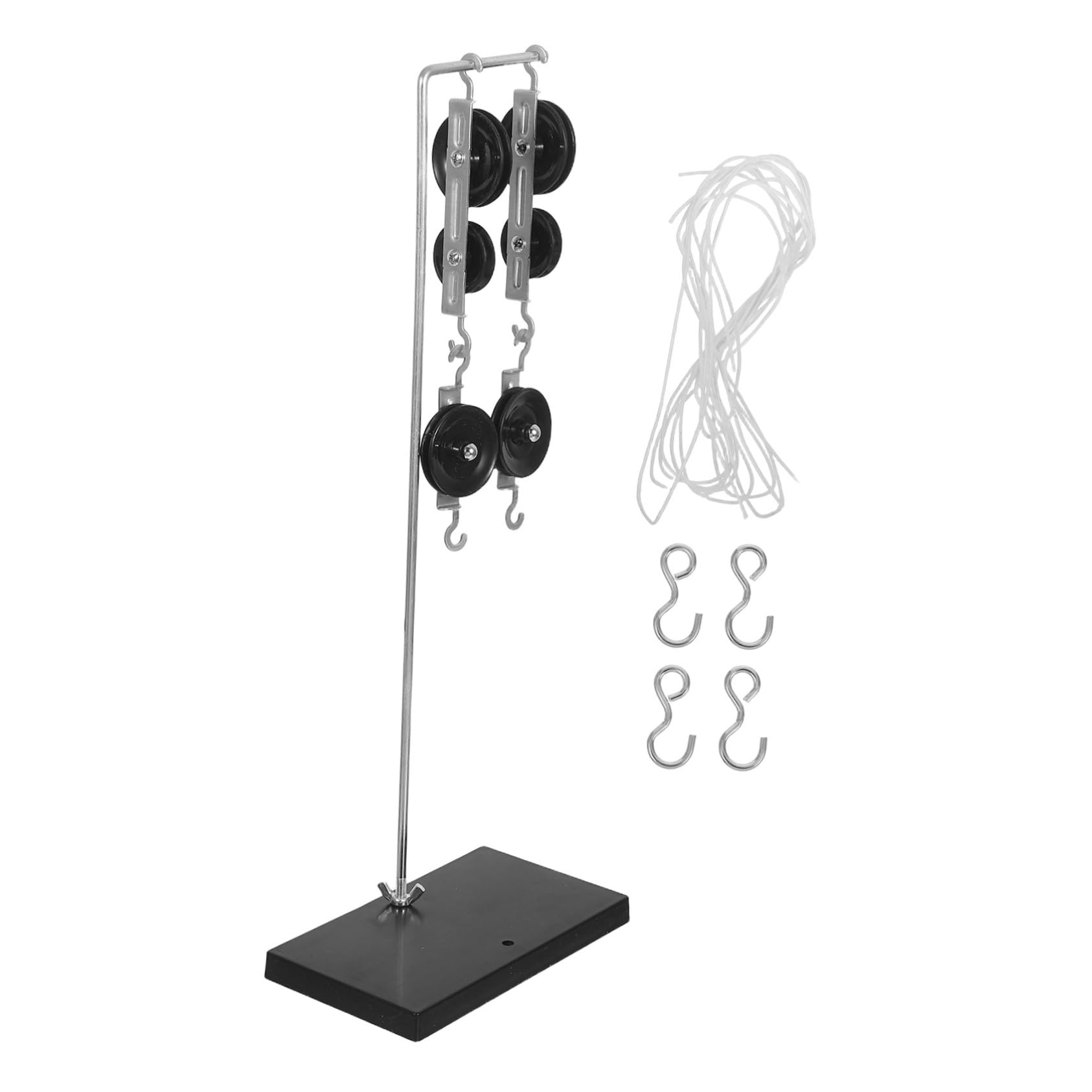 PRETYZOOM 5 Juegos Kit de Poleas para Experimentos Escolares con Base Galvanizada Estable Sistema de Poleas Sencillo y Doble para Enseñanza de Física y Análisis de Fuerzas Aulas