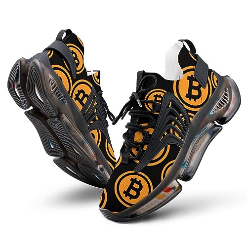 Bitcoin Logo Men's Running Shoes Slip On Breathable Sneakers for Walking