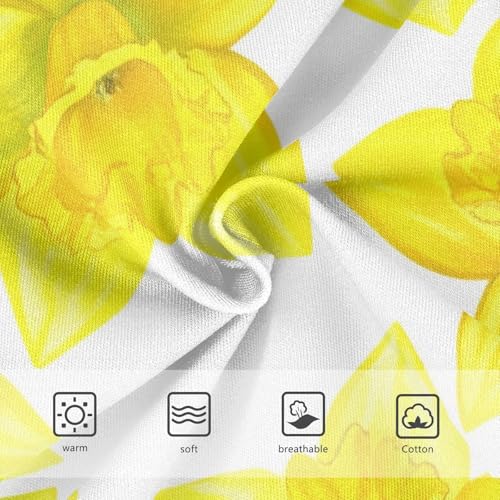 Yellow Daffodil Flowers White Toddler Girls Underwear 2t Cotton Little Girl Panties Flower Briefs Kids Undies3