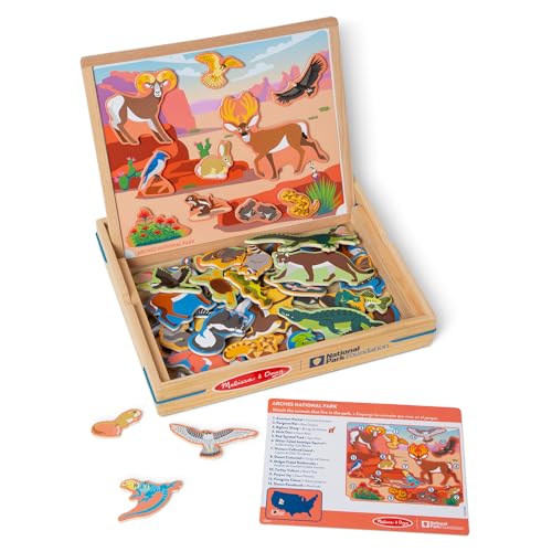 Image of Melissa & Doug National Parks Wooden Picture Matching Magnetic Game Kids Animal Magnets Activity for Boys and Girls Ages 3+ - FSC-Certified Materials (Pack of 5)