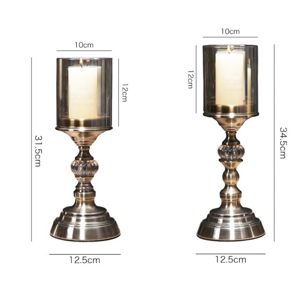 Home Decor 2 Retro szkło i metalowe świeczniki do dekoracji stołu jadalnego luksusowe