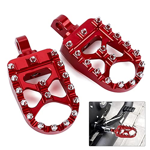 Motorcycle Wide Foot Pegs CNC Fat Footpegs Pedals Rests 360Â° Rotating MX Chopper Bobber Style Compatible with Harley Dyna Sportster Fatboy Iron 883 (Red)