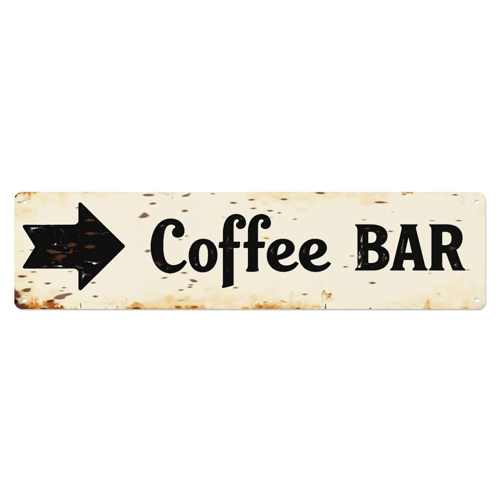 Arrow Coffee Bar Sign Pattern Metal Tin Sign Plaque