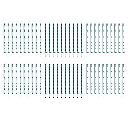 DKIEI Fence Posts 3FT Electric Fencing post Green Garden Stakes, Pack of 60