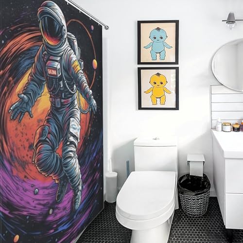Rideau de douche astronaute imperméable à séchage rapide - 3