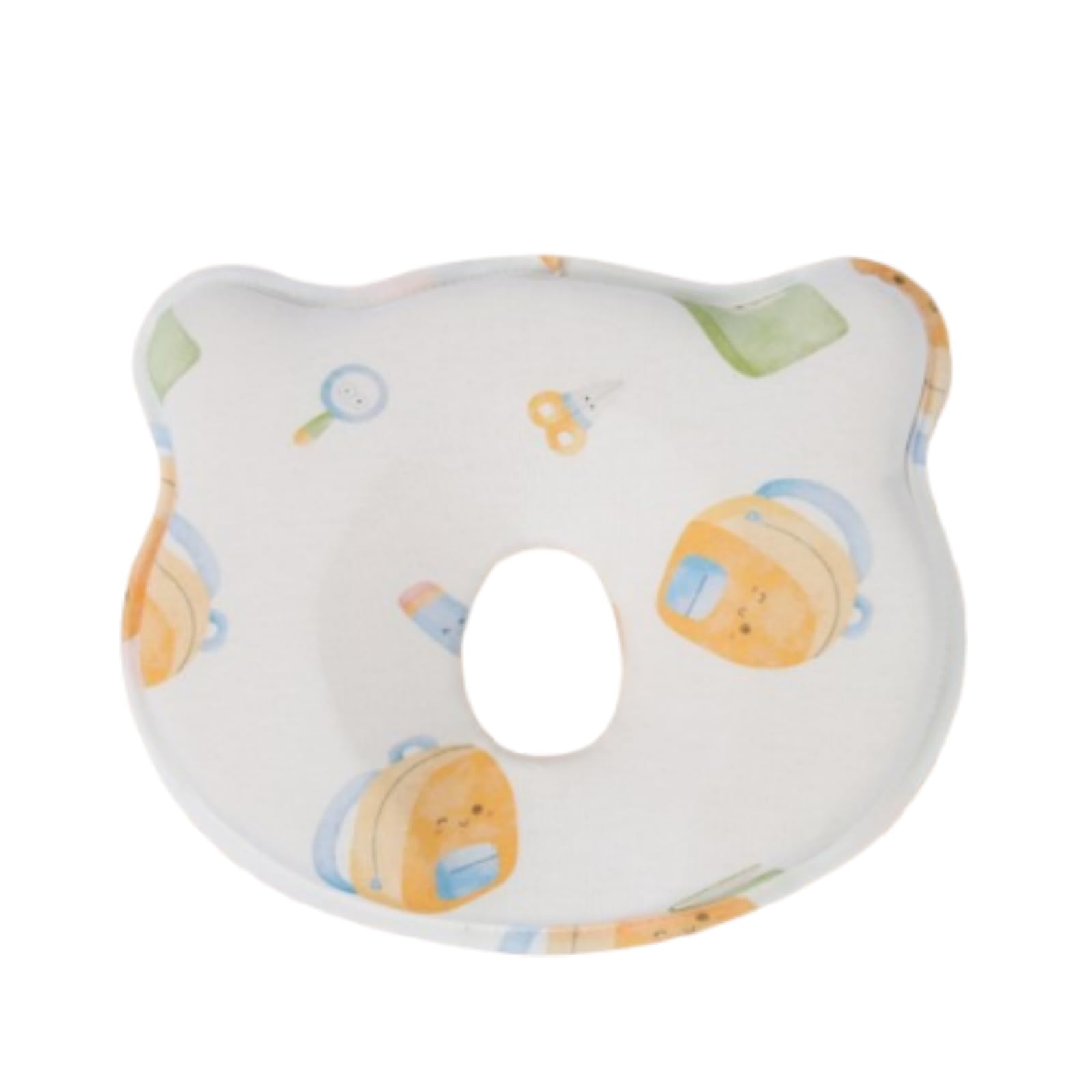 Babykissen, Silikon Babykopfpolster, Babykissen Gegen Plattkopf, Ergonomisches Kopfformungsmit Nackenstütze für Wiege, Bett, Kinderwagen (26x22 cm,Schultasche)
