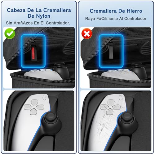 daydayup Funda de Transporte Compatible con PlayStation Portal Remote Player, Funda para PlayStation Portal con Bolsillo con Cremallera, Bolsa de Mano de Juegos para PS Portal (Negro) - imagen 4