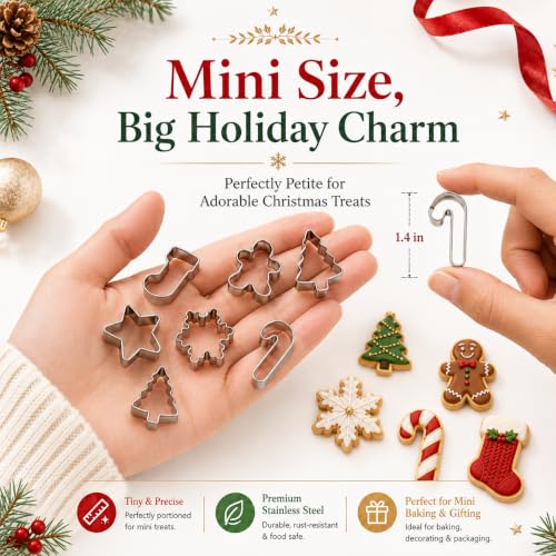 Mini Christmas Cookie Cutters Set 20 Pieces Stainless Steel Cookie Cutter Set for Baking — photo 3