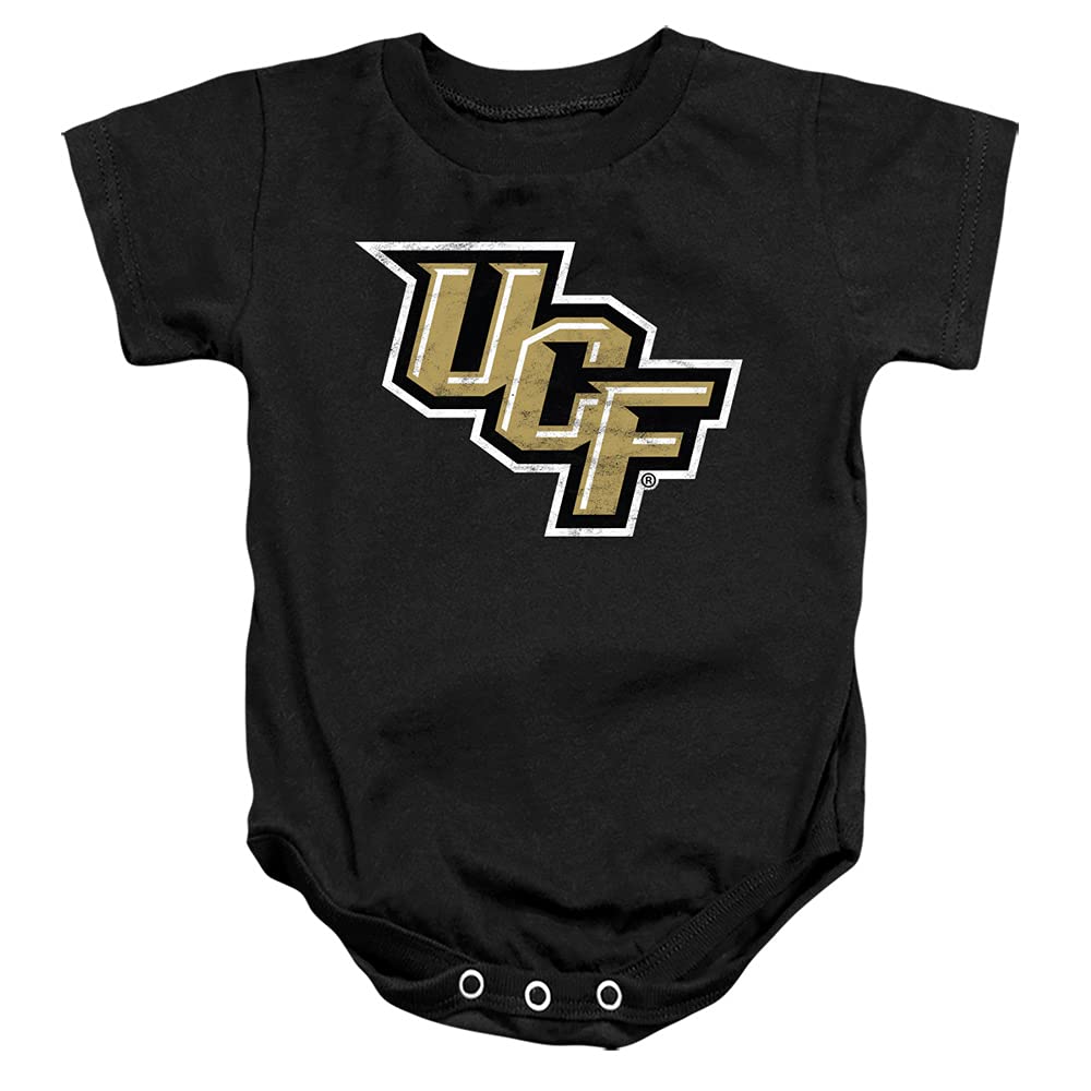 University of Central Florida UCF UCF Knights Official Distressed Primary Logo Unisex Infant Snap Suit for Baby,Black, 12 Months