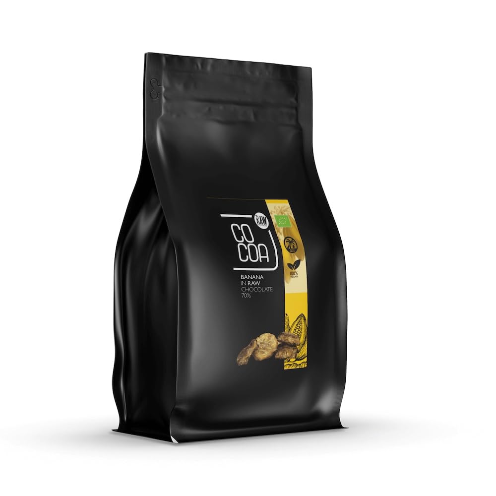 CO COA Bananen in dunkler Schokolade 70% BIO 1000g – Zartbitterschokolade aus rohem Kakao, ohne weißen Zucker, vegan, glutenfrei, laktosefrei – Lieblingsdessert mit dunkler Schokolade