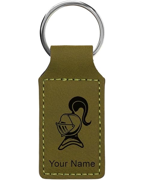 LaserGram Rectangle Keychain, Knight, Personalized Engraving Included