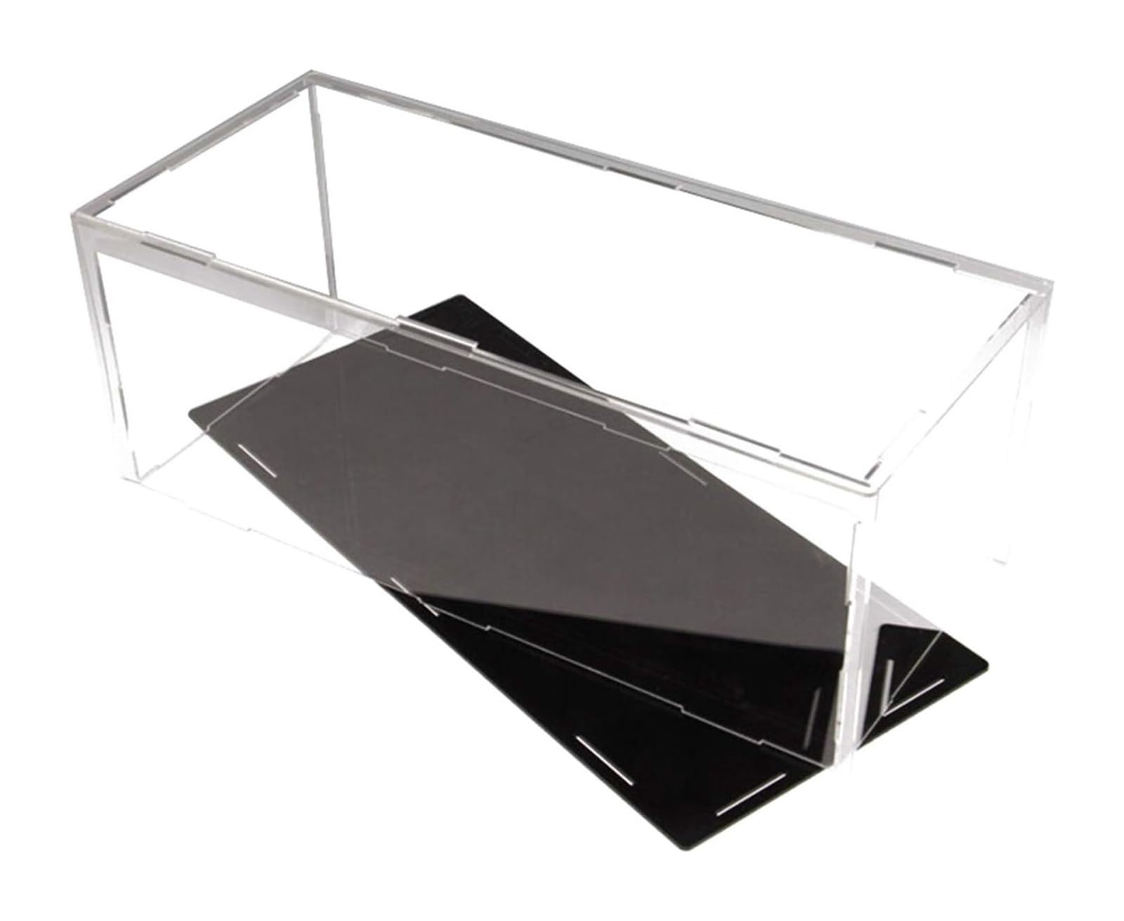 TVANTRUXIS Clear Acrylic Organizer Box, Acrylic Display Case Clear Black Base Multiple Sizes for Collectibles and Models(40x20x20CM)
