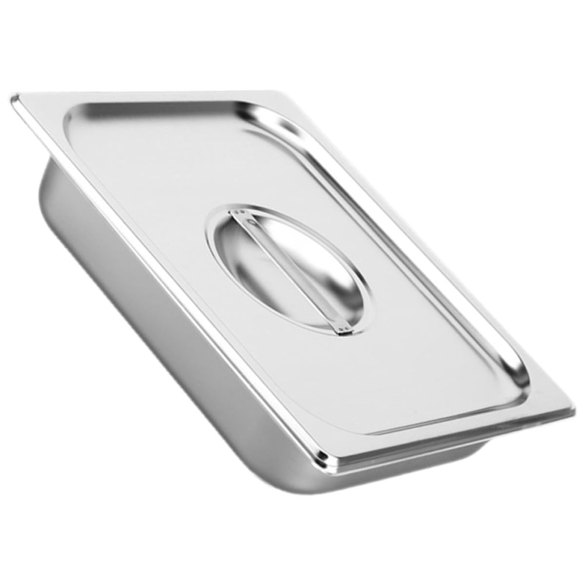 Zerodeko Vassoio da Buffet Rettangolare in Acciaio Inox 1/2 Gn 6,5 Cm con Coperchio Chiuso, Contenitore per Alimenti Riutilizzabile e Sicuro per Catering, Feste e Cucina Professionale