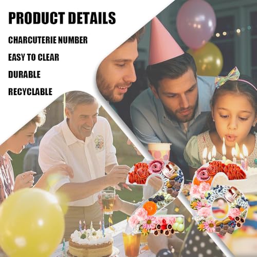 Image of 12 inch Fillable Number Paper Mache Cardboard Cutouts Sweet Charcuterie Board Tray(White, 26 Shape)