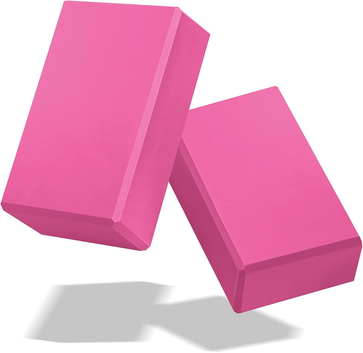 Yoga Blocks 2 Pack 3x6x9IN Foam BlockLatex-Free with Stretch Band | Supportive & Non-Slip Exercise Blocks for Pilates, Meditation, Balance, Stretching and Deep Poses