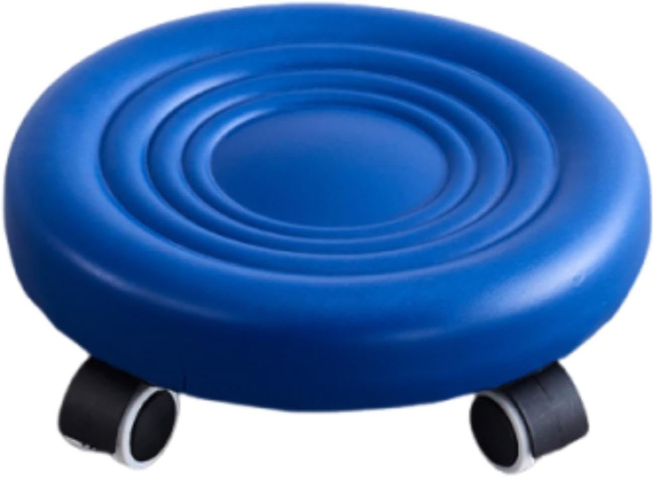 Low Height Rolling Stool Low Rolling Seat with Wheels Movable Sturdy Roller Seat Short Stool for Garage Shop Bedroom Entryway, Blue