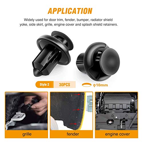 Image of GOOACC GRC-18 100PCS 7mm 8mm 10mm Nylon Push Expansion Screws Replacement Kit,Bumper Fastener Rivet Clips GM 21030249 Ford N807389S