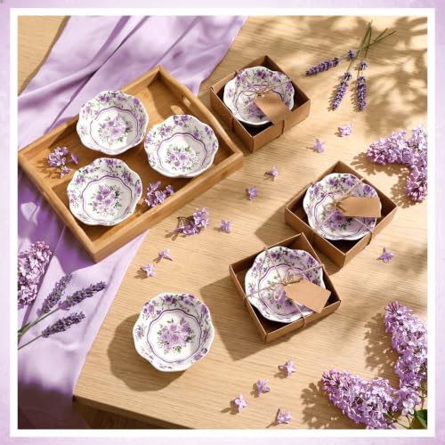 SiliFine 24 Pcs Wedding Favors for Guests Small Ceramic Bowls, Rose, Purple by SiliFine - Used condition - Image 4