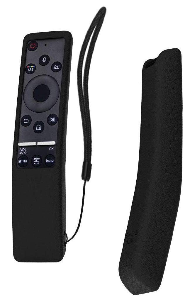 SIKAI Shockproof Silicone Rubber Protective Case Compatible with Samsung UHD  4K  Smart  TV  Bluetooth  Remote  Control RMCSPR1BP1 / BN59-01312A Anti-lost  Cover  Stand with Hand Strap (Black)