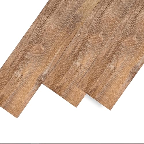 UISEBRT Suelo de PVC autoadhesivo para suelo de vinilo, efecto madera, 91,44 x 15,24 x 0,2 cm, 36 unidades para aprox. 5 m², tablones decorativos para cocina, salón, balcón (madera)