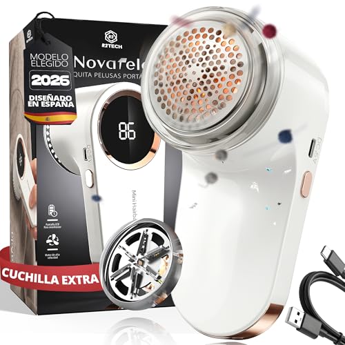 R2TECH Quitapelusas Eléctrico Recargable USB, Cuchillas Acero INOX