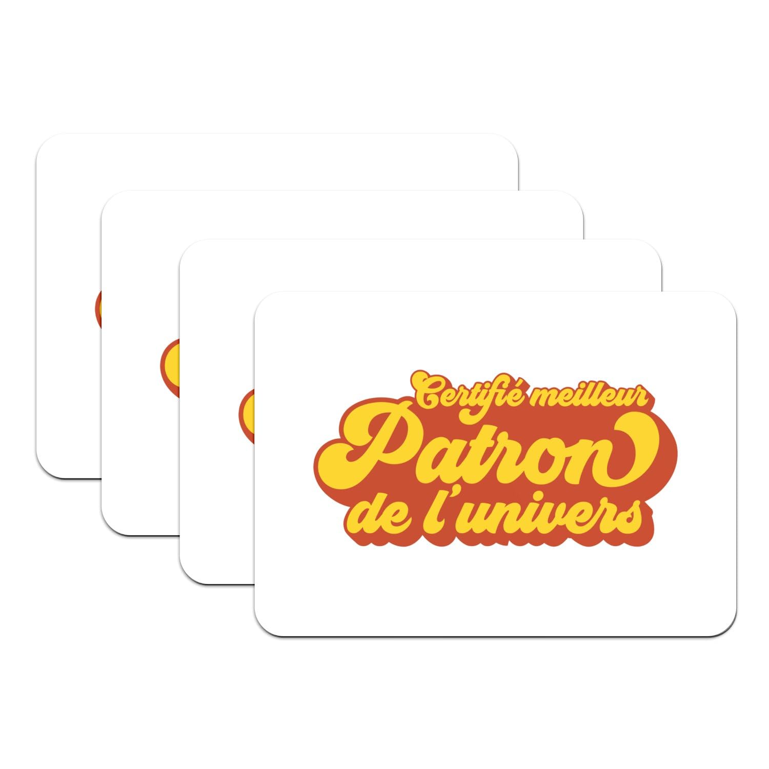 Dessous en caoutchouc blanc lot de 4 sets de table rectangulaires 39x28 cm lavables