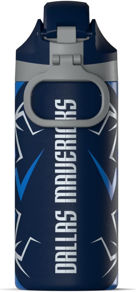 Hydrapeak x NBA Officially Licensed Dallas Mavericks Oasis 20 oz Insulated Kids Water Bottle, Stainless Steel Water Bottle Kids with Chug Lid, Push Button - Image 2