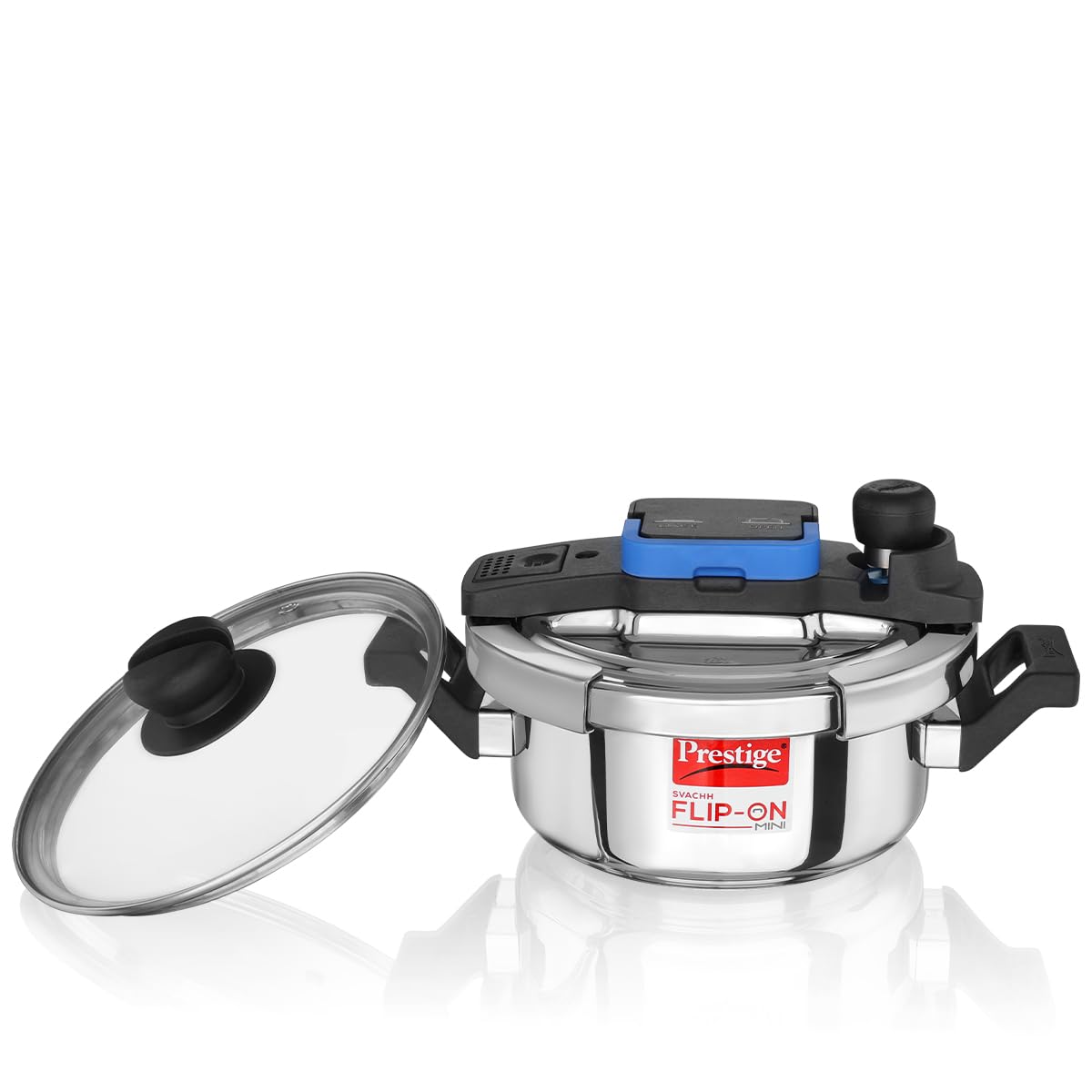 Prestige Stainless Steel Svachh Flip-On Cooker Mini 2.0 LTR | Induction Compatible Pressure Cooker | MPF20164