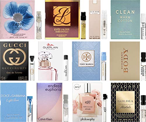 Designer Fragrance Samples Pour Femme - Sampler Lot x 12 Perfume Vials For Her (1.3)