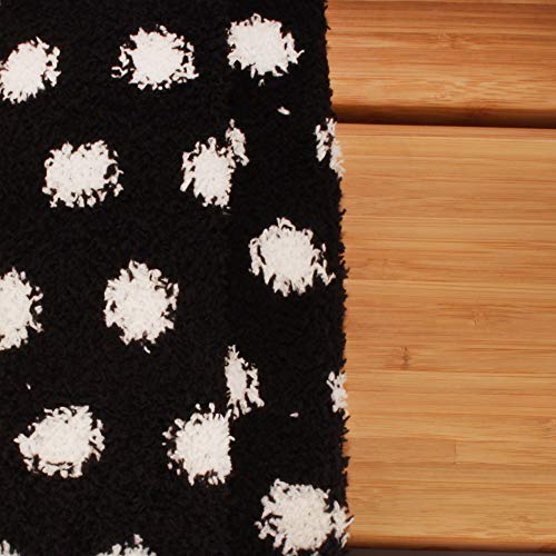 Image of BambooMN Women's Fuzzy Knee High Socks - Polka Dots and Solid Colors - 2 Sizes - 1 Pair Pack