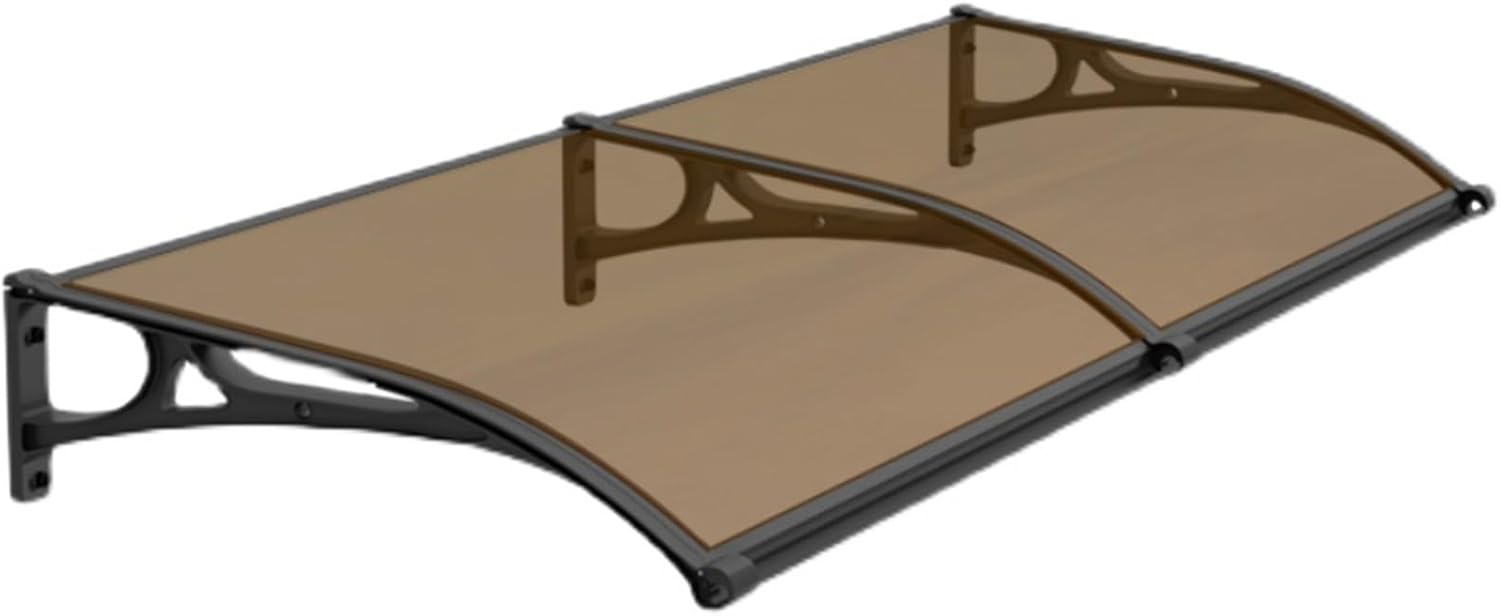 Window Awning, Awnings for Doors with Drainage Sink, Door Canopy, Window Canopy Exterior with Aluminum Alloy Bracket for Patio(Gray,60x80cm)