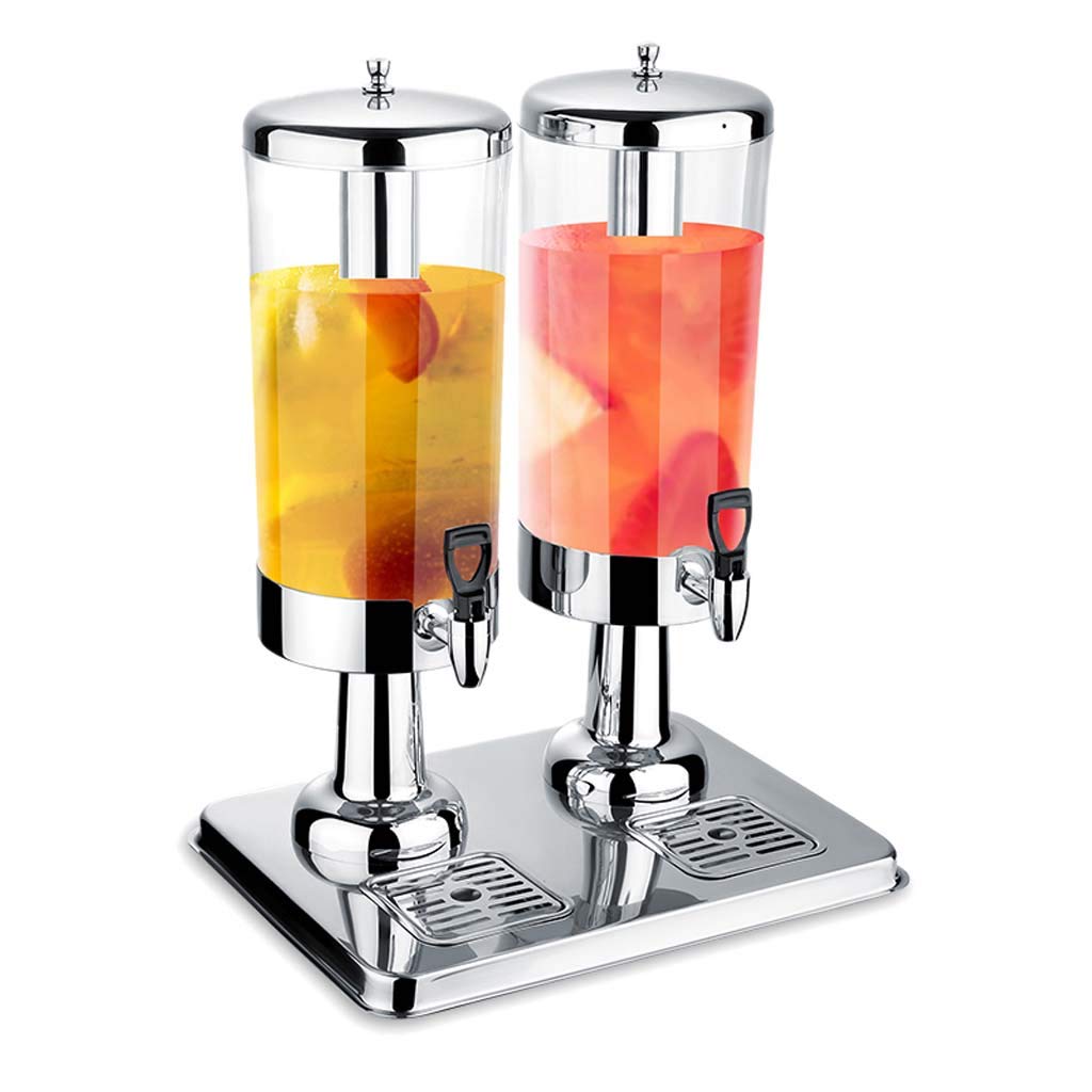 Trípode de jugo de acero inoxidable de 3L, cubo de jugo de máquina de bebidas de autoservicio de 6L | Máquina de bebidas frías de una cabeza y dos cabezas | Barril de bebidas de leche transparente c