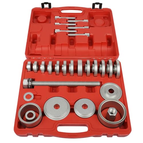 ACZCR 23pcs Front Wheel Bearing Removal Tool Kit Drive Bearing Adapters Puller Press Removal & Installation Automotive Mechanics Tool Kit with Storage Case