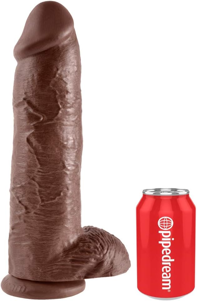 Pipedream King Cock with Balls, 12-Inch Length, Brown - Image 4