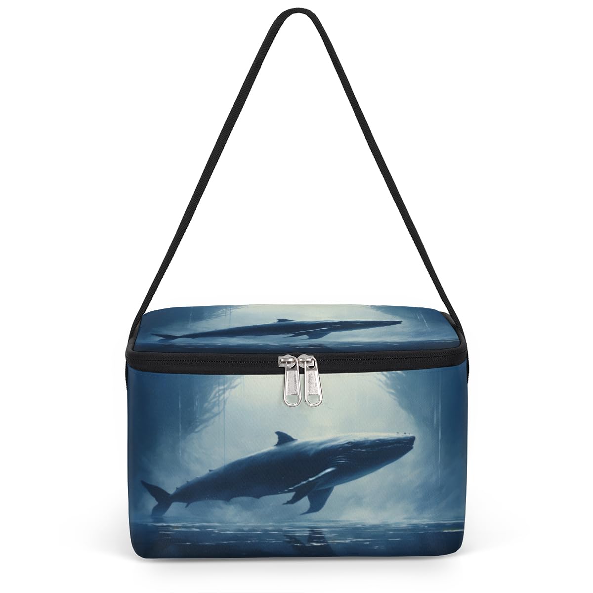 GzLeyigou Underwater Shark Lunch Bags for Women Men 9 Cans, Hot & Cold Food Delivery Bag Insulated Grocery Bag Insulated Lunch Box Shark Cooler Bag for Office Work Picnic Beach