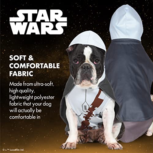 Star Wars: Offizielles Mandalorian Halloween Kostüm für Hunde - Groß, Mehrfarbig, Polyester, Größe L, Kapuze, Umhang, Leinenloch, Maschinenwaschbar, Offiziell Lizenziertes Star Wars Hundekostüm