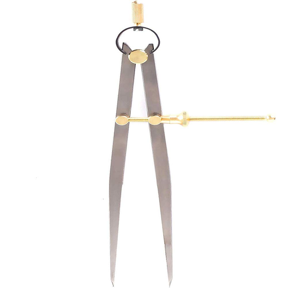 Yaobao Spring Compass Caliper Divider With Brass Fittings & Speed Nut,8" Leg Length Flat Leg Divider For Carpenter Geometry,Drawing,Drafting