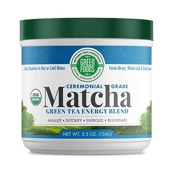 Green-Foods-Organic-Matcha-Green-Tea-Powder-Antioxidants-and-Energy-2-pack-of-55oz-11-Oz-total-with-60-Servings-stress-ball Green Foods Organic Matcha Green Tea Powder - Antioxidants and Energy - 2 pack of 5.5oz, 11 Oz total with 60 Servings + stress ball