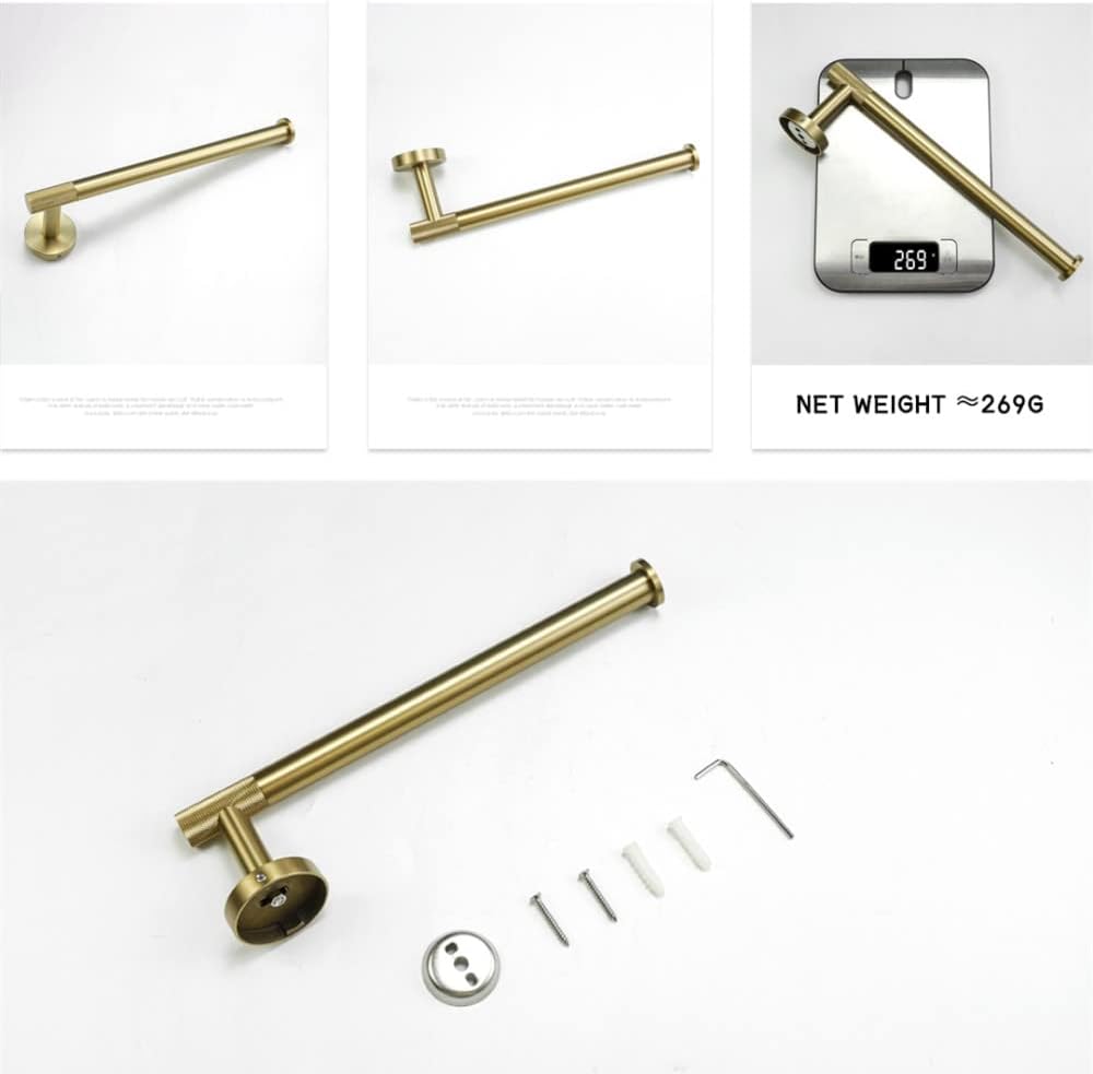 Gold Brushed Bathroom Accessories Hardware Set Towel Bar Rail Paper Holder Robe Hook Soap Dish Towel Hanger Shelf Toilet Brush,Towel Hanger