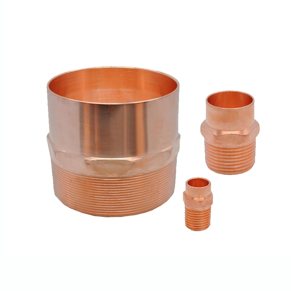 1/4" 3/8" 1/2" 3/4" 1" -4" Male to Solder Cup Connector Copper End Feed Coupling Plumbing Fitting Coupler for Air Condition(ID 12mm to 3I8 Inch) Brass Hose