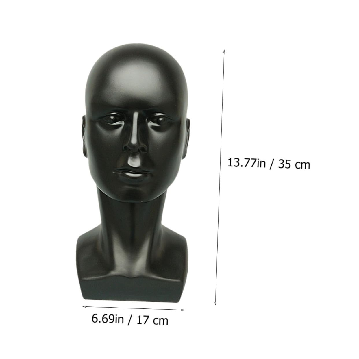 Männlicher Mannequinkopf aus Abs Kunststoff, Schwarz für Präsentation