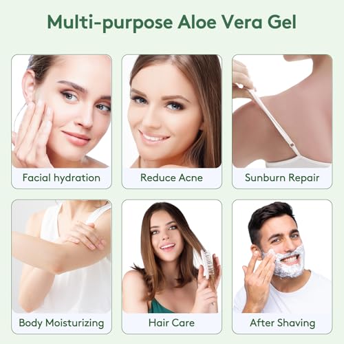 ASYBO 300 ml Aloe Vera Gel, 100% Natural Pure Aloe Vera Hydrating Facial Cream, Soothing & Moisturizing, After Sun Care, Reduce Acne, Repair Scars, Suitable for All Skin Types — view 6