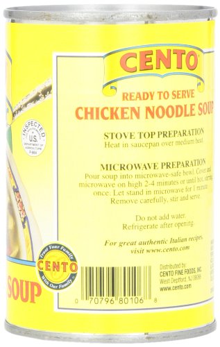Miniatura 2 de Cento Sopa de fideos de pollo estilo italiano, latas de 15 onzas (paquete de 12)