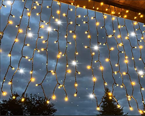 LEDZEIT - Profi Serie - Tenda Luci LED interno esterno, catena di prolunga senza cavo di rete, 1 x 1,5 m, flashing, bianco caldo, max 90m. impermeabile IP67, per Natale, matrimonio, decorazione