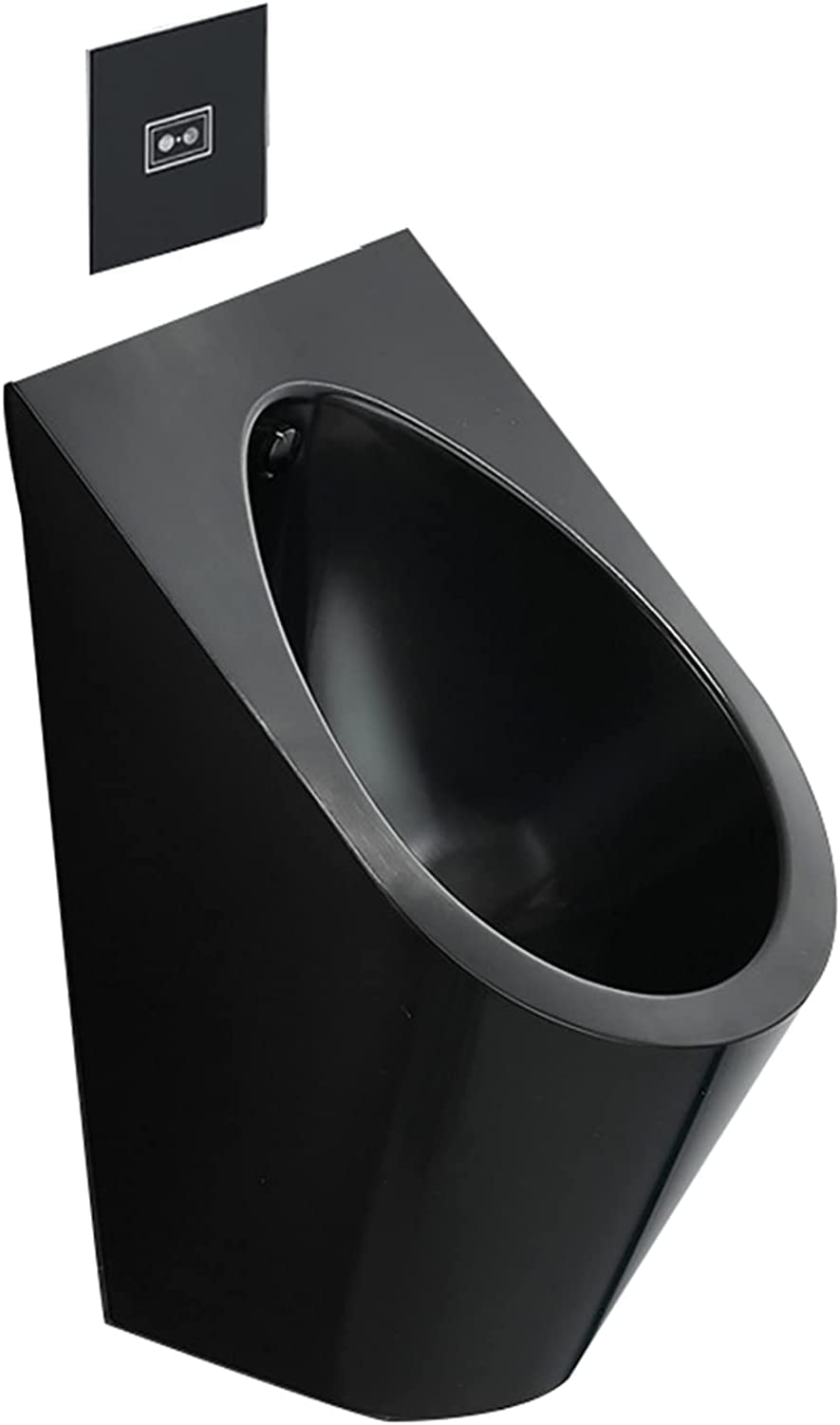 GTHTUHFD 304 Stainless Steel Black Urinal, Wall Mounted Induction Drainage Public Toilet Vertical Toilet,Urinal + Sensor,urinal + sensor